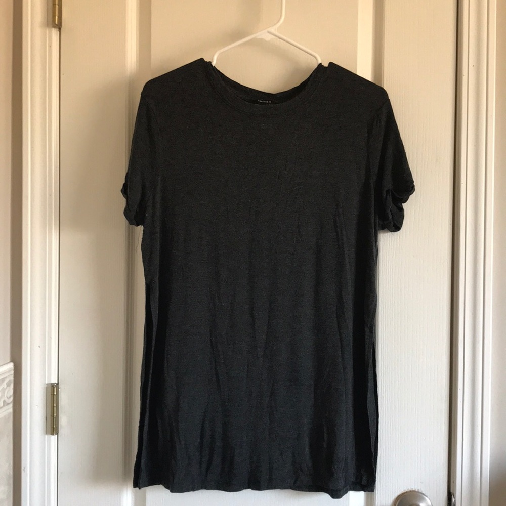 Black, Plain, Forever 21 T- Shirt